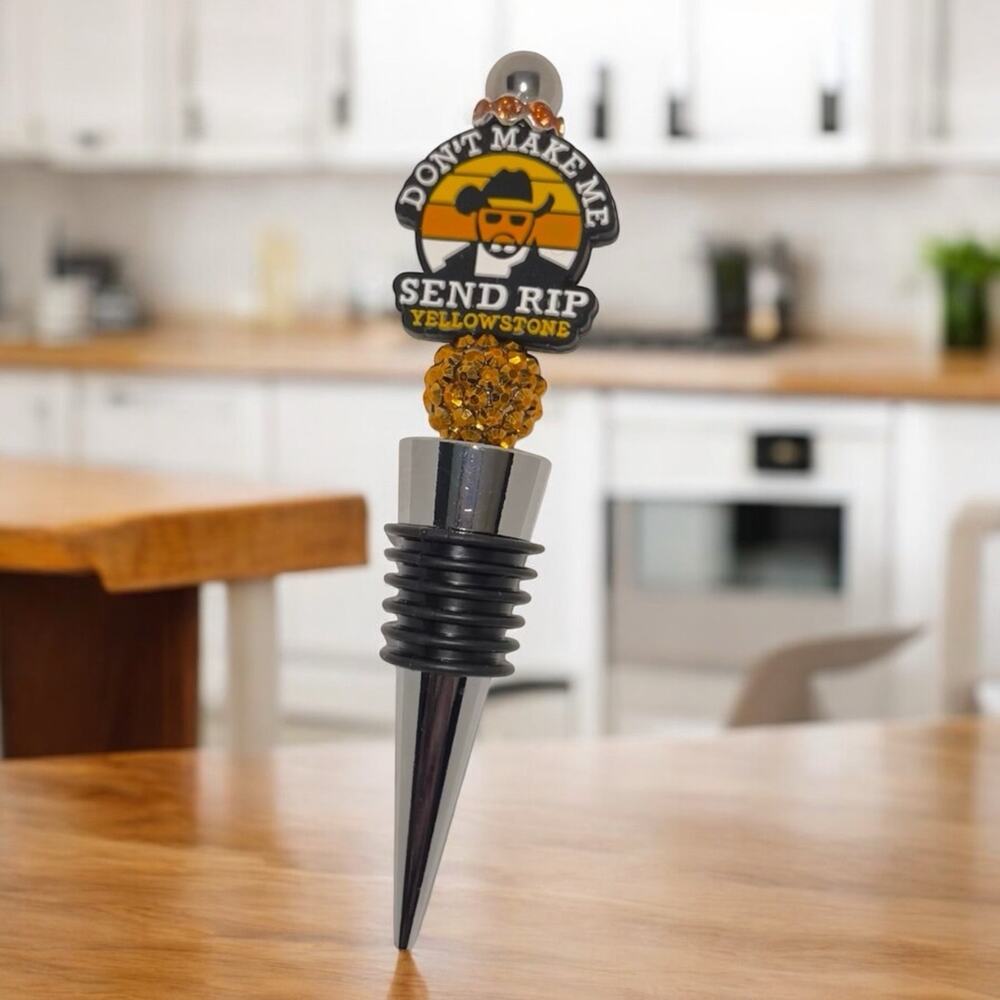 Don’t make me send Rip Beaded Wine Bottle Stopper